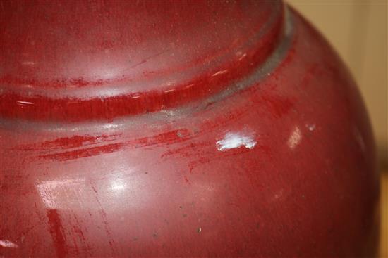 A large Chinese sang de boeuf vase H 61cm